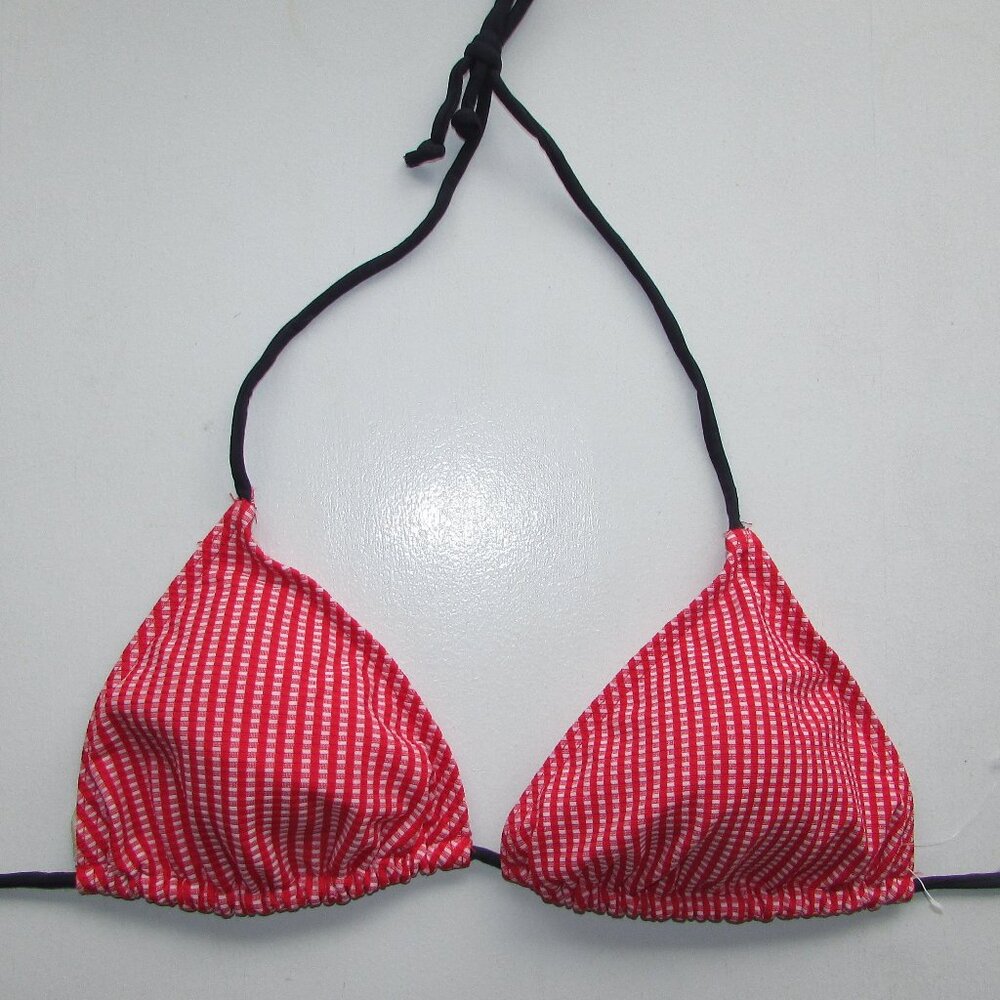 Style & Co Red Gingham String Bikini Top - 12 - NEW